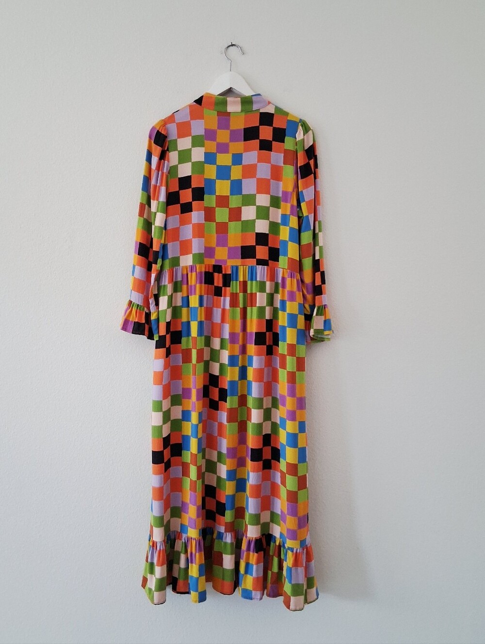 Nooworks Olive Long Sleeve Maxi Shirt Dress Carnival Multi - Picture 3 of 15